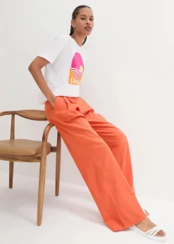 Palazzo-Hose mit Leinen, sehr weit geschnitten