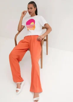 Palazzo-Hose mit Leinen, sehr weit geschnitten