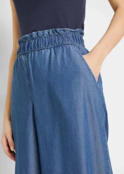 Palazzo-Hose mit Seitenschlitz, 7/8 Länge