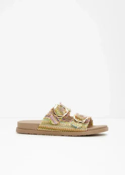 Pantoletten in Bast-Optik