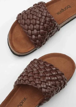 Pantoletten in Flechtoptik