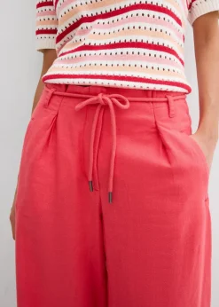 Paperbag-Hose aus luftigem Leinen-Mix