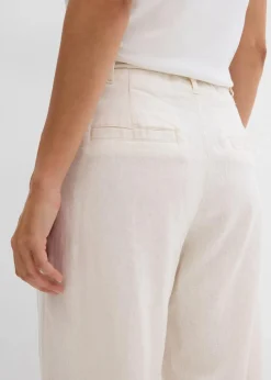 Paperbag-Hose aus luftigem Leinen-Mix