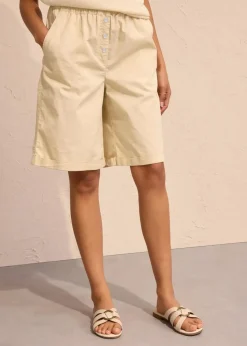 Papertouch-Bermuda aus Baumwoll-Mix