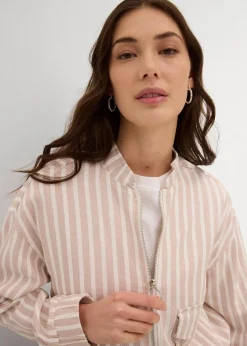 Pilotenjacke in Leinenoptik