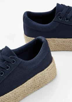 Plateau-Sneaker aus Baumwoll-Canvas