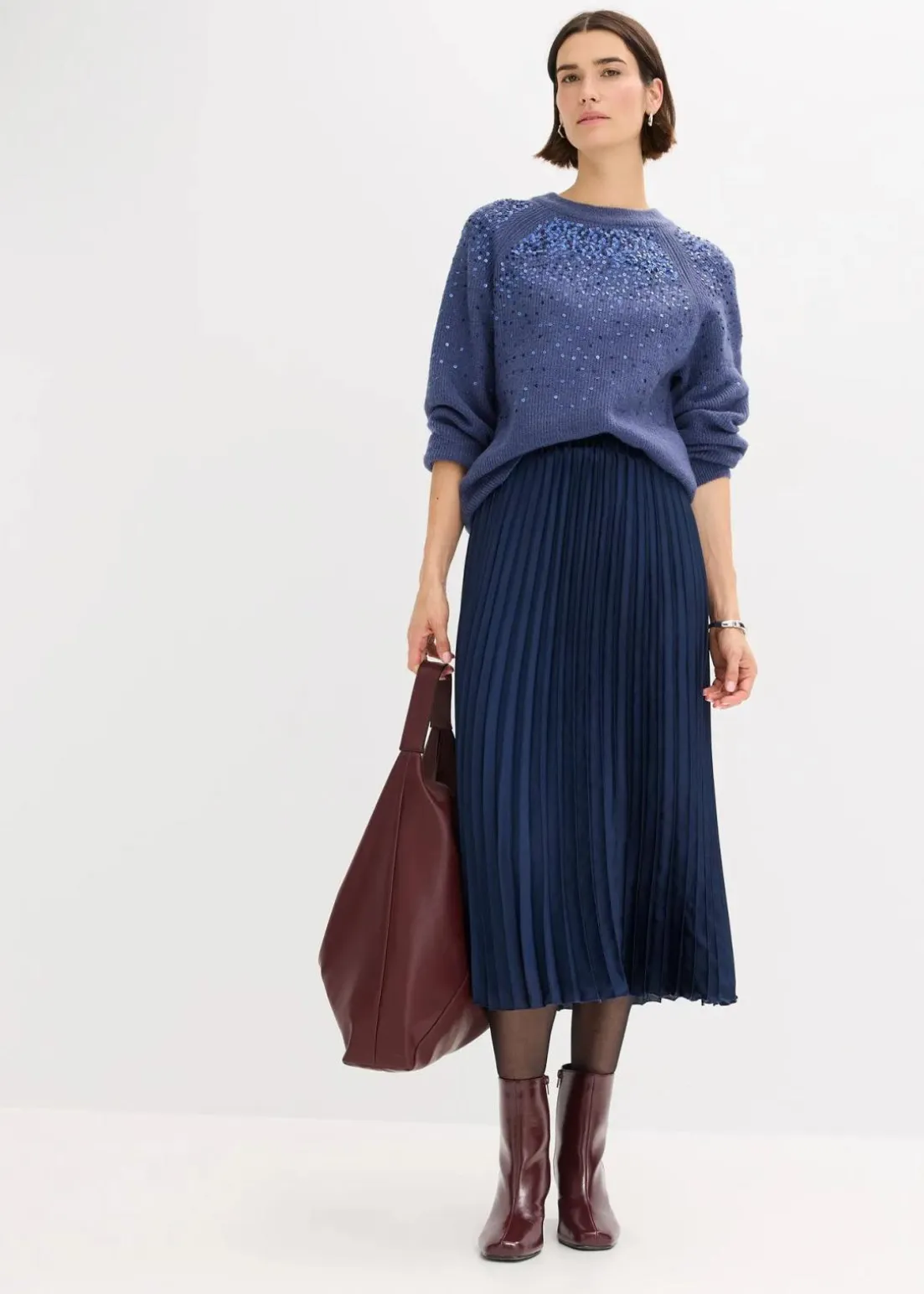 Plissée-Rock aus feinem Satin