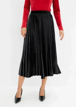 Plissée-Rock aus softem Samt