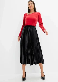 Plissée-Rock aus softem Samt