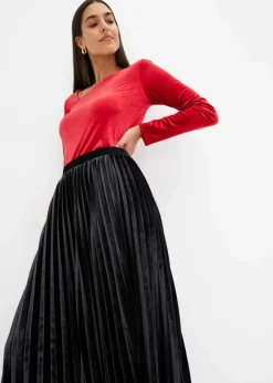 Plissée-Rock aus softem Samt