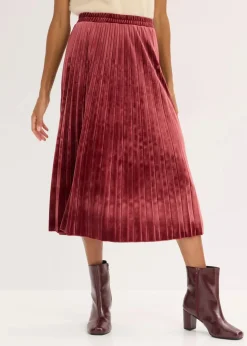 Plissée-Rock aus softem Samt