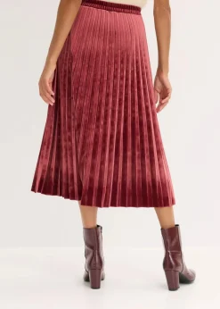 Plissée-Rock aus softem Samt