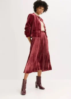 Plissée-Rock aus softem Samt