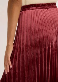 Plissée-Rock aus softem Samt