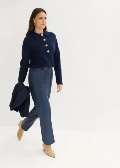 Polo-Pullover mit Wollanteil