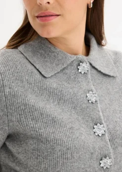 Polo-Pullover mit Wollanteil