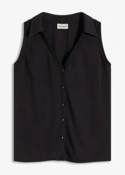 Polotop aus Viskose-Piqué