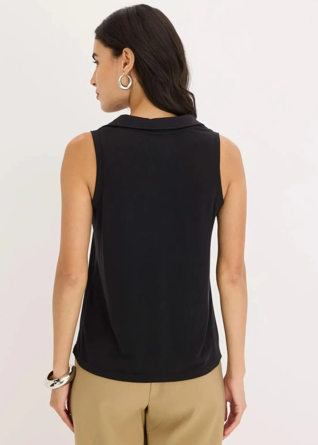 Polotop aus Viskose-Piqué