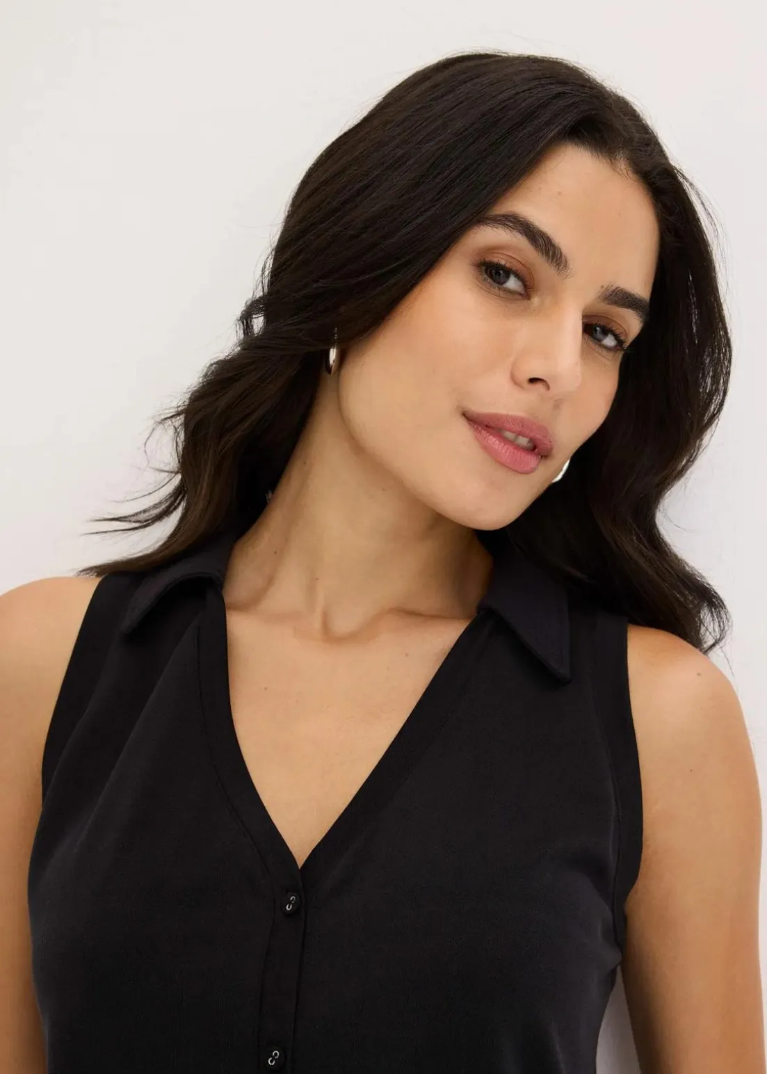 Polotop aus Viskose-Piqué