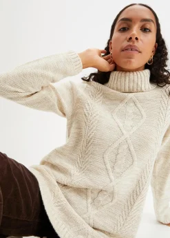 Poncho-Longpullover, Langarm