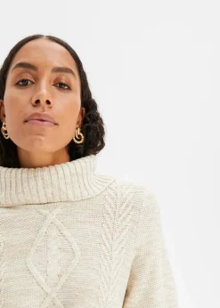 Poncho-Longpullover, Langarm