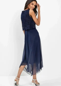 Premium Chiffonkleid mit Spitze