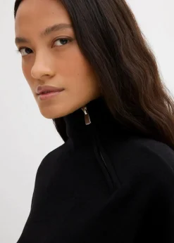 Pullover aus Viskose-Mix mit Reißverschlussdetail