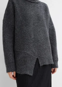 Pullover mit asymmetrischem Saumverlauf und Wollanteil