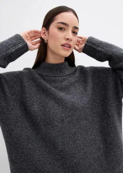 Pullover mit asymmetrischem Saumverlauf und Wollanteil