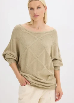 Pullover mit horizonatalem Zopfmuster