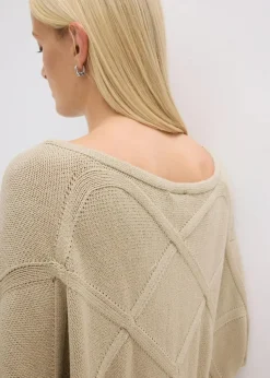 Pullover mit horizonatalem Zopfmuster