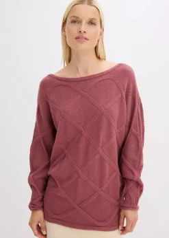 Pullover mit horizonatalem Zopfmuster