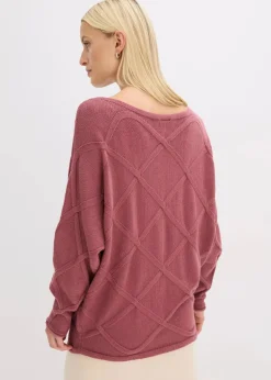 Pullover mit horizonatalem Zopfmuster