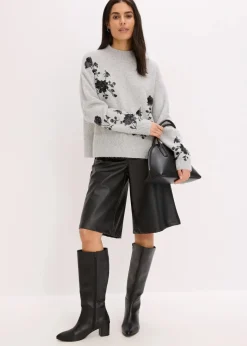 Pullover mit Pailettenstickerei