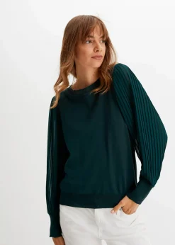 Pullover mit plissierten Ärmeln