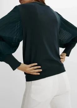 Pullover mit plissierten Ärmeln