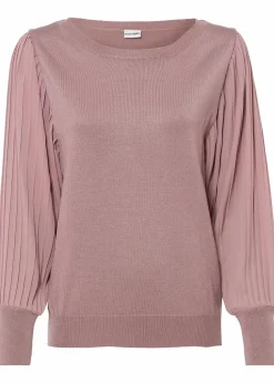 Pullover mit plissierten Ärmeln