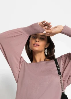 Pullover mit plissierten Ärmeln