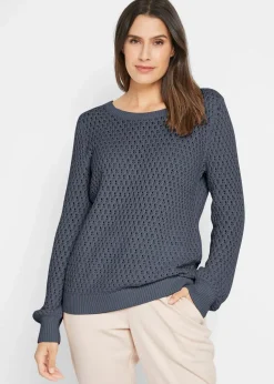 Pullover mit Strukturstrick aus Baumwollmix