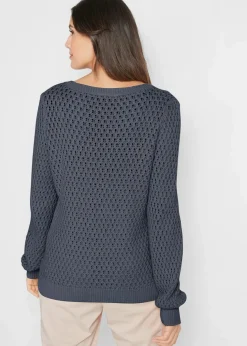 Pullover mit Strukturstrick aus Baumwollmix