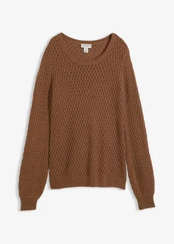 Pullover mit Strukturstrick aus Baumwollmix