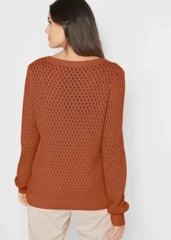 Pullover mit Strukturstrick aus Baumwollmix