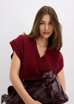 Pullunder mit Zopfmuster