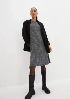 Punto di Roma-Kleid mit Jaquardmuster aus Viskose-Mix