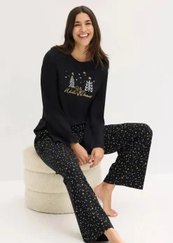 Pyjama aus reiner Baumwolle mit Glitzerdruck