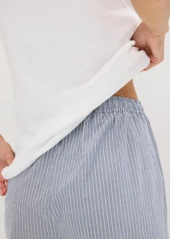 Pyjama mit Ripp Top und gewebter Hose