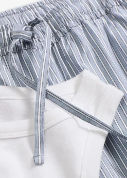 Pyjama mit Ripp Top und gewebter Hose