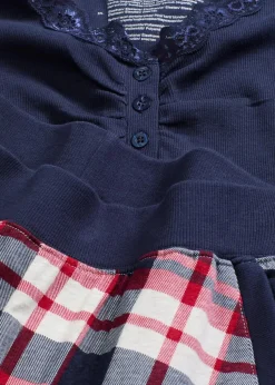 Pyjama mit Rippshirt und Knopfleiste