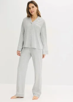 Pyjama mit Viskose und Knopfleiste
