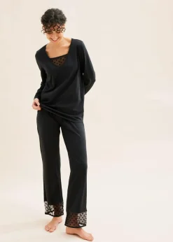 Pyjama mit zartem Mesh